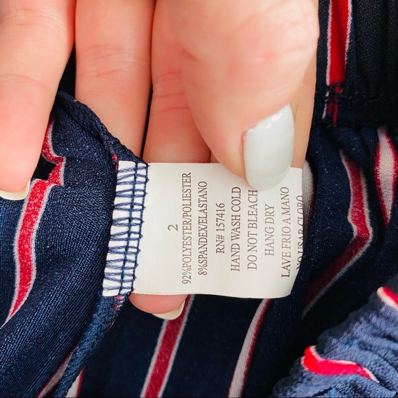 Striped Pull On Pants Blue/Red Sz 2 - Picture 7 of 10